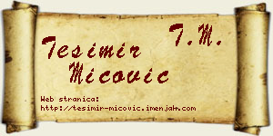 Tešimir Mićović vizit kartica